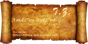 Takács Zoárd névjegykártya